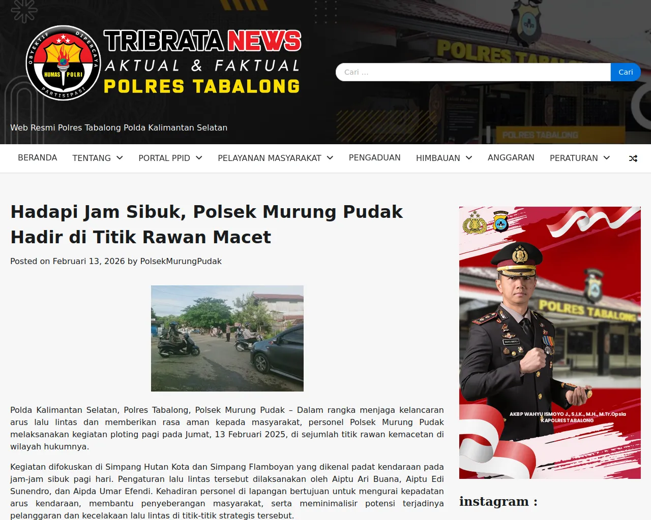 Screenshot of restabalong.kalsel.polri.go.id