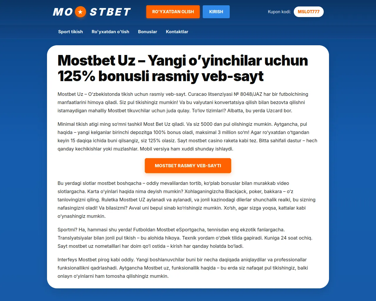 Screenshot of mostbet-ccnis.co.com