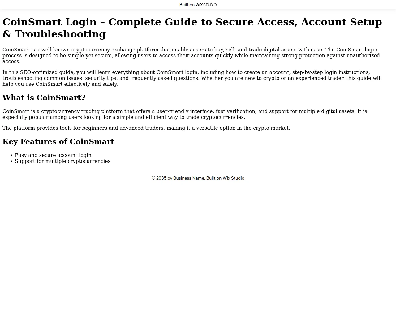 Screenshot of logon-smart.wixstudio.com