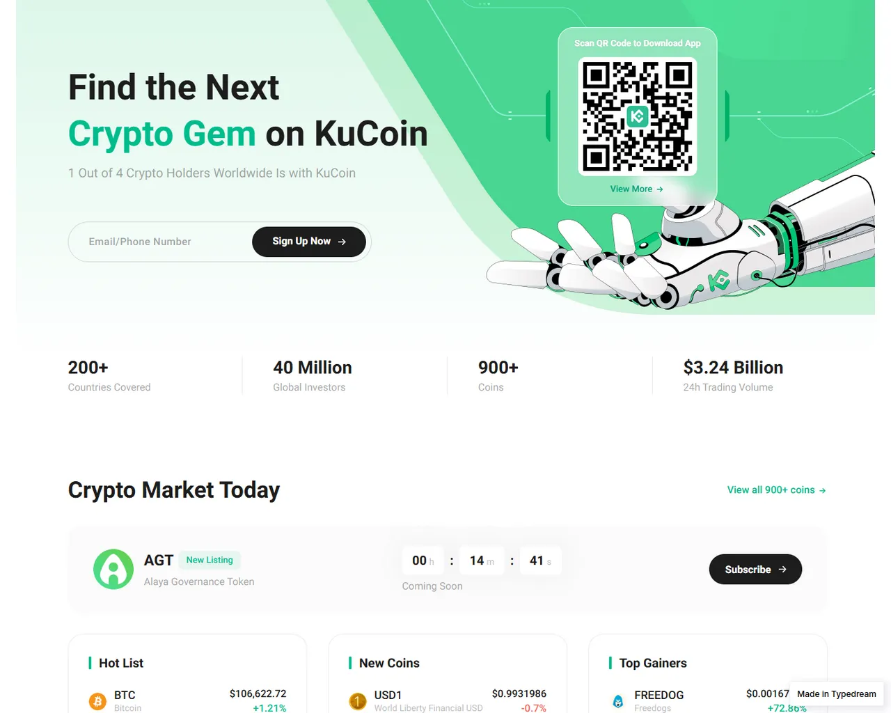 Screenshot of ku-coin-log-in-eng.typedream.app