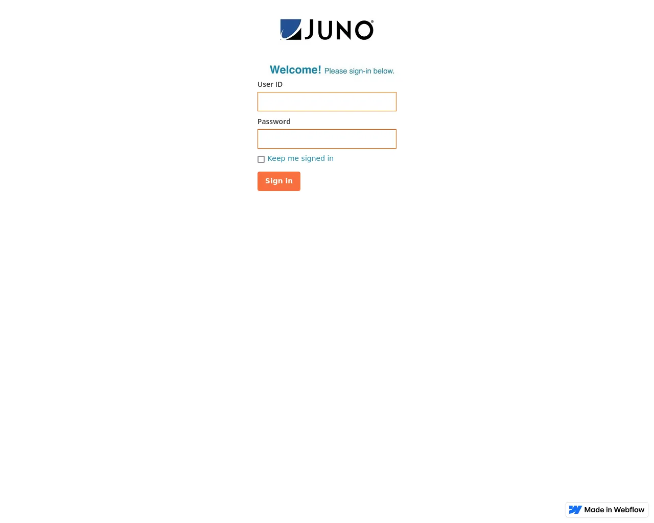 Screenshot of juno-member-information-update-97ea6f.webflow.io