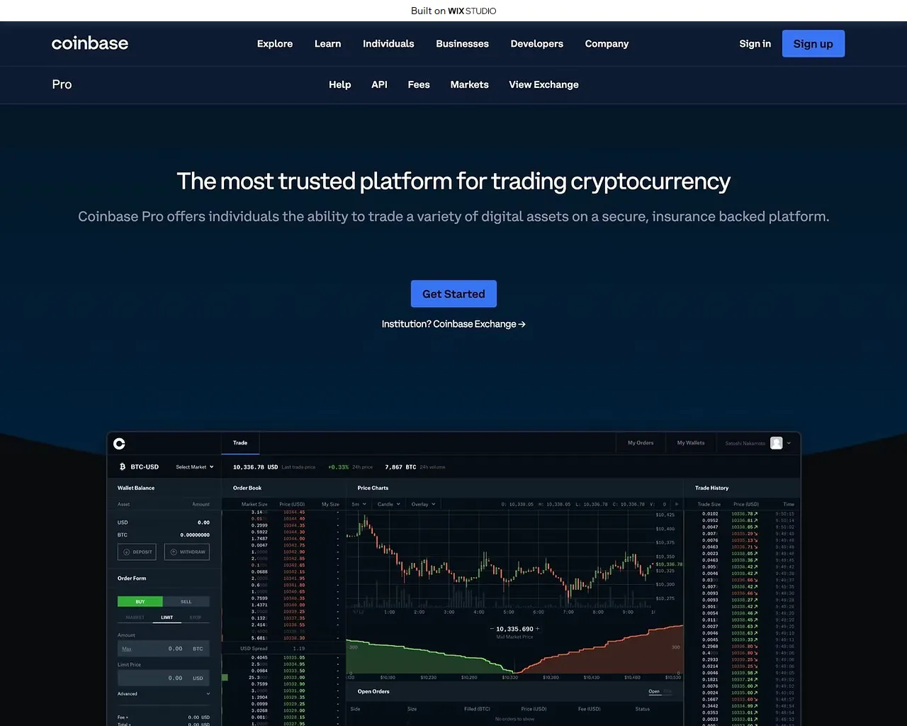 Screenshot of started-signin.wixstudio.com