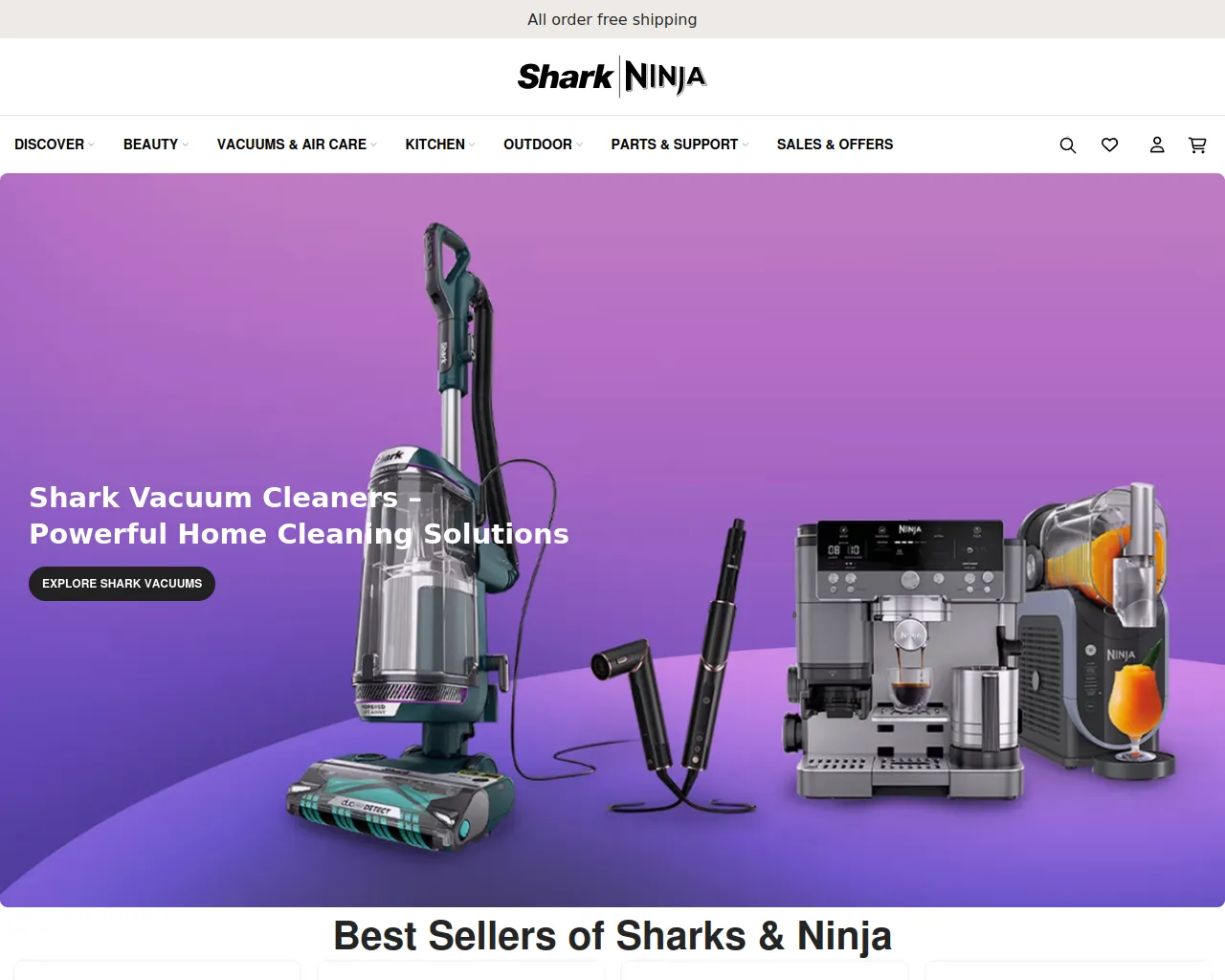 Screenshot of sharkusninja.com
