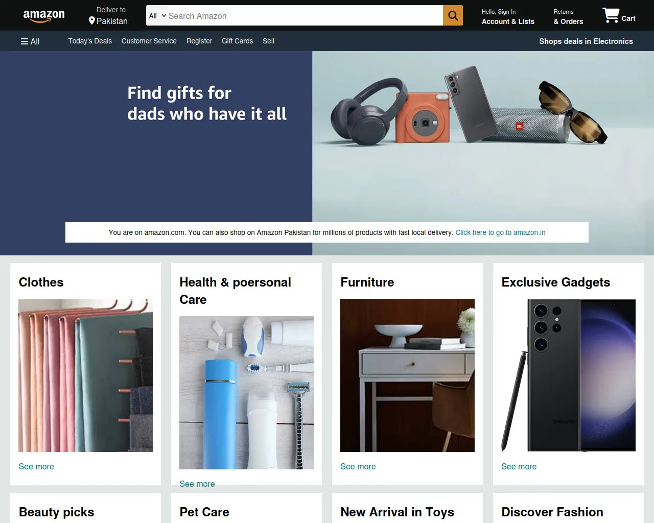 Screenshot of amazon-clone-khaki-eight.vercel.app
