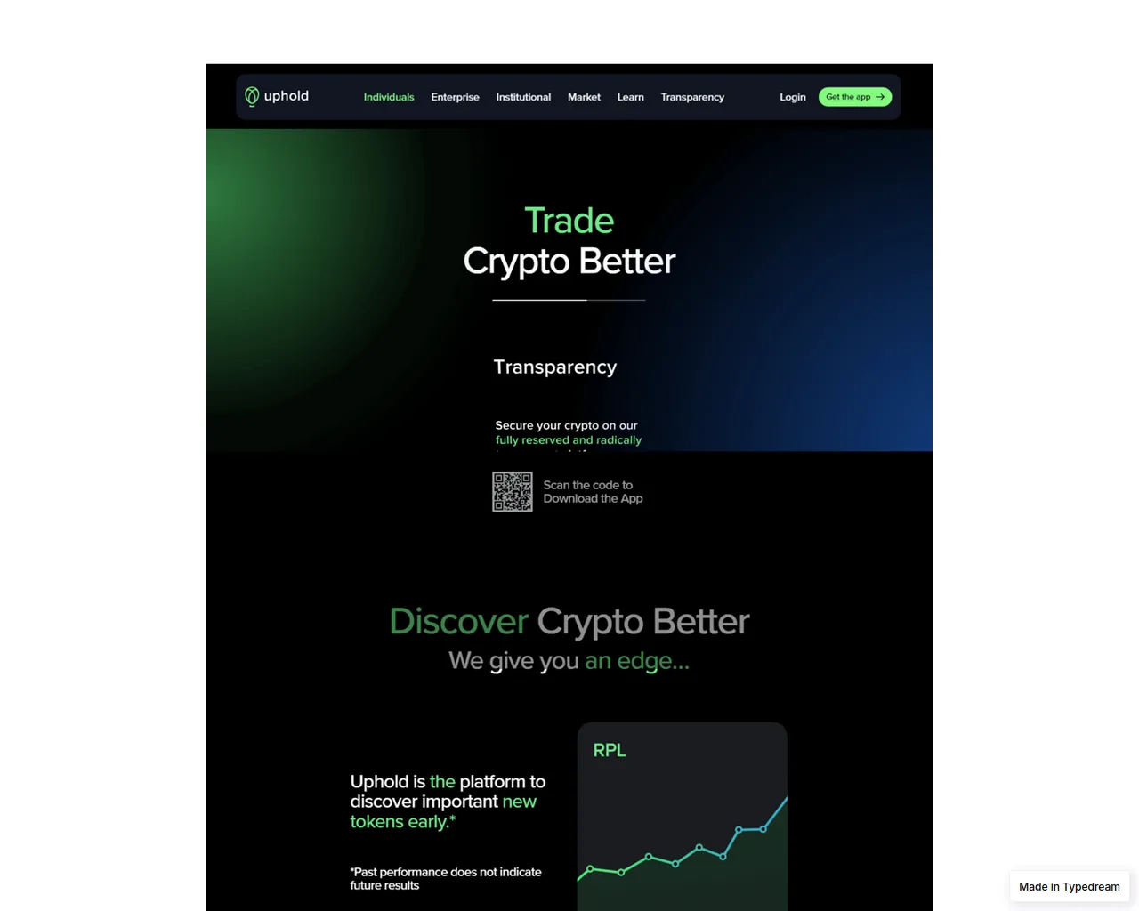 Screenshot of uphold-x-en-login.typedream.app