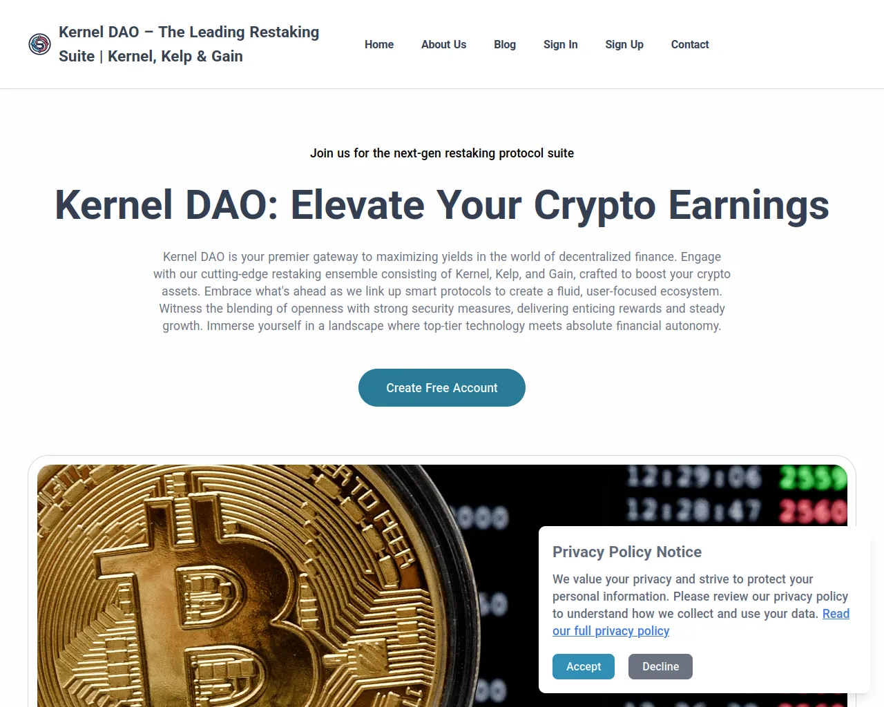 Screenshot of karneldao.com