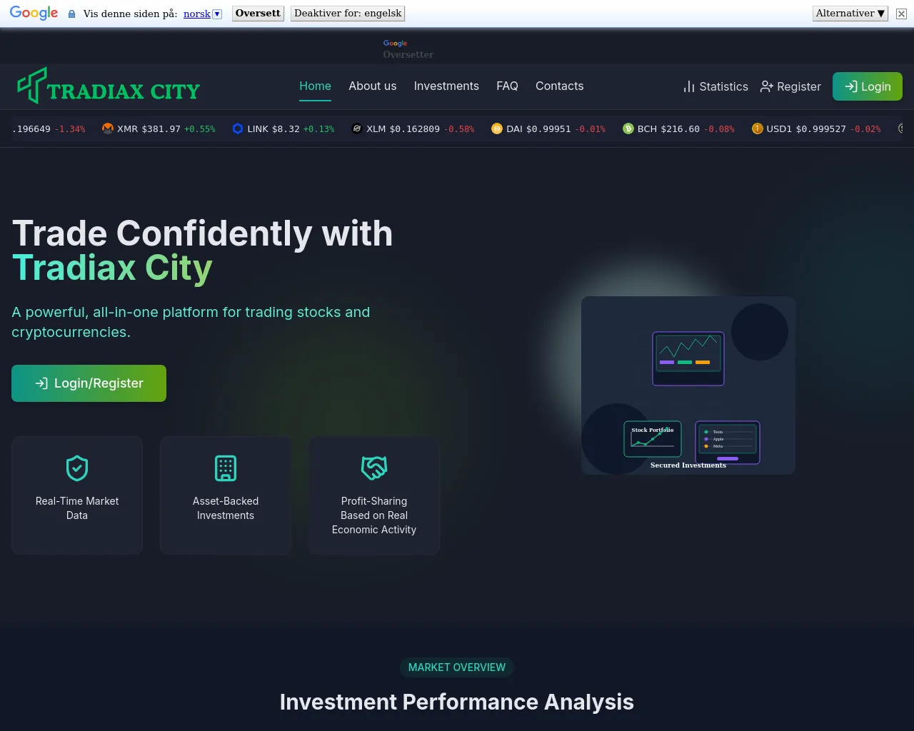 Screenshot of tradiaxcity.com
