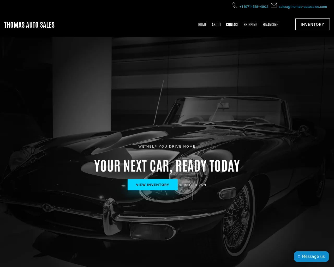 Screenshot of thomas-autosales.com