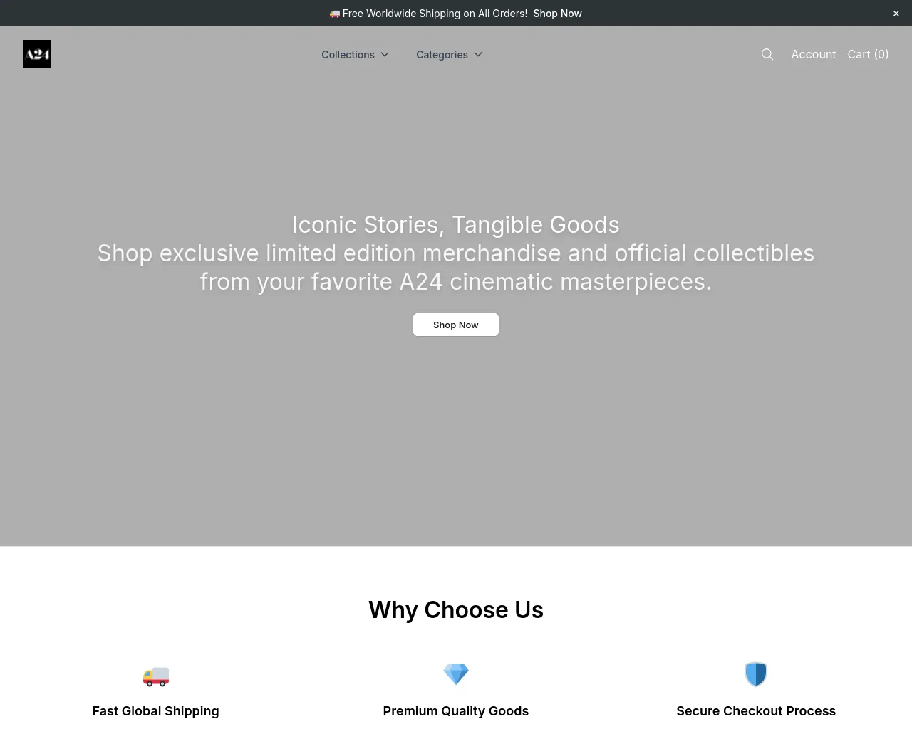 Screenshot of a24filmsdirect.shop