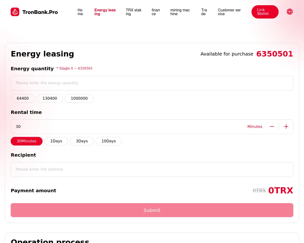 Screenshot of tronbank.pro