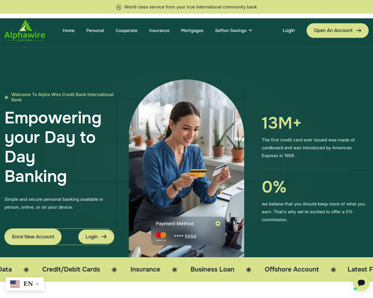 Screenshot of alphawirecredit.org