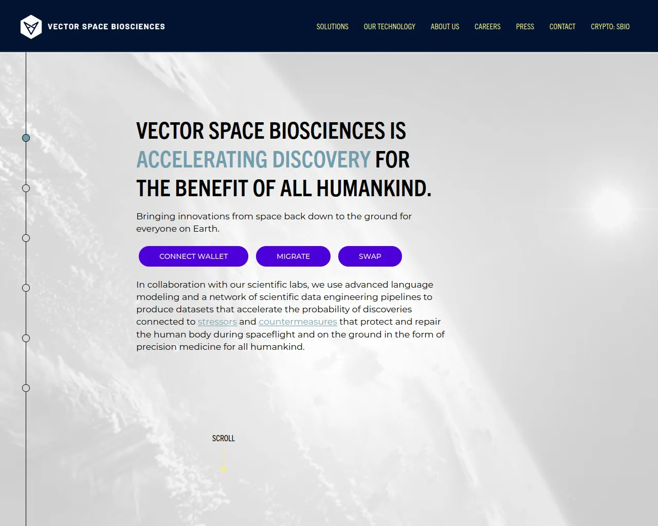 Screenshot of migrate-vectorspacebio-science.xyz