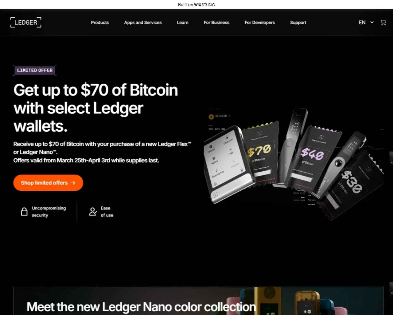 Screenshot of apps-ldgerscom.wixstudio.com