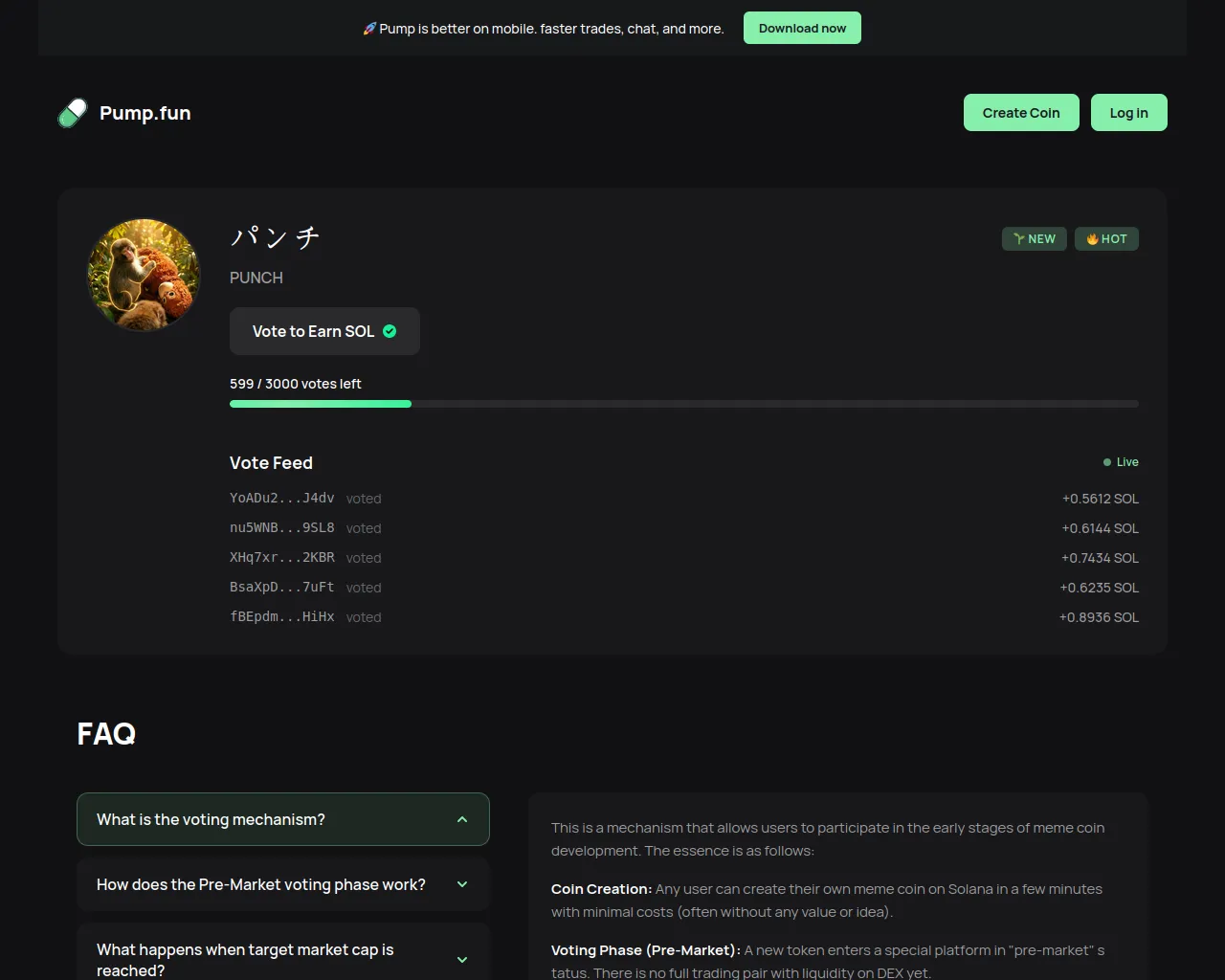 Screenshot of punch.pumpvote.one