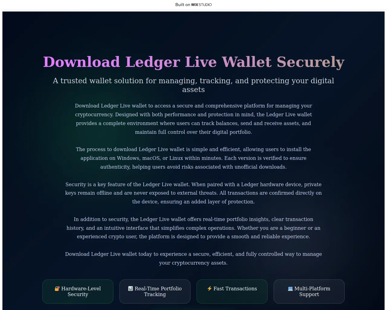Screenshot of desktopen-ldger.wixstudio.com