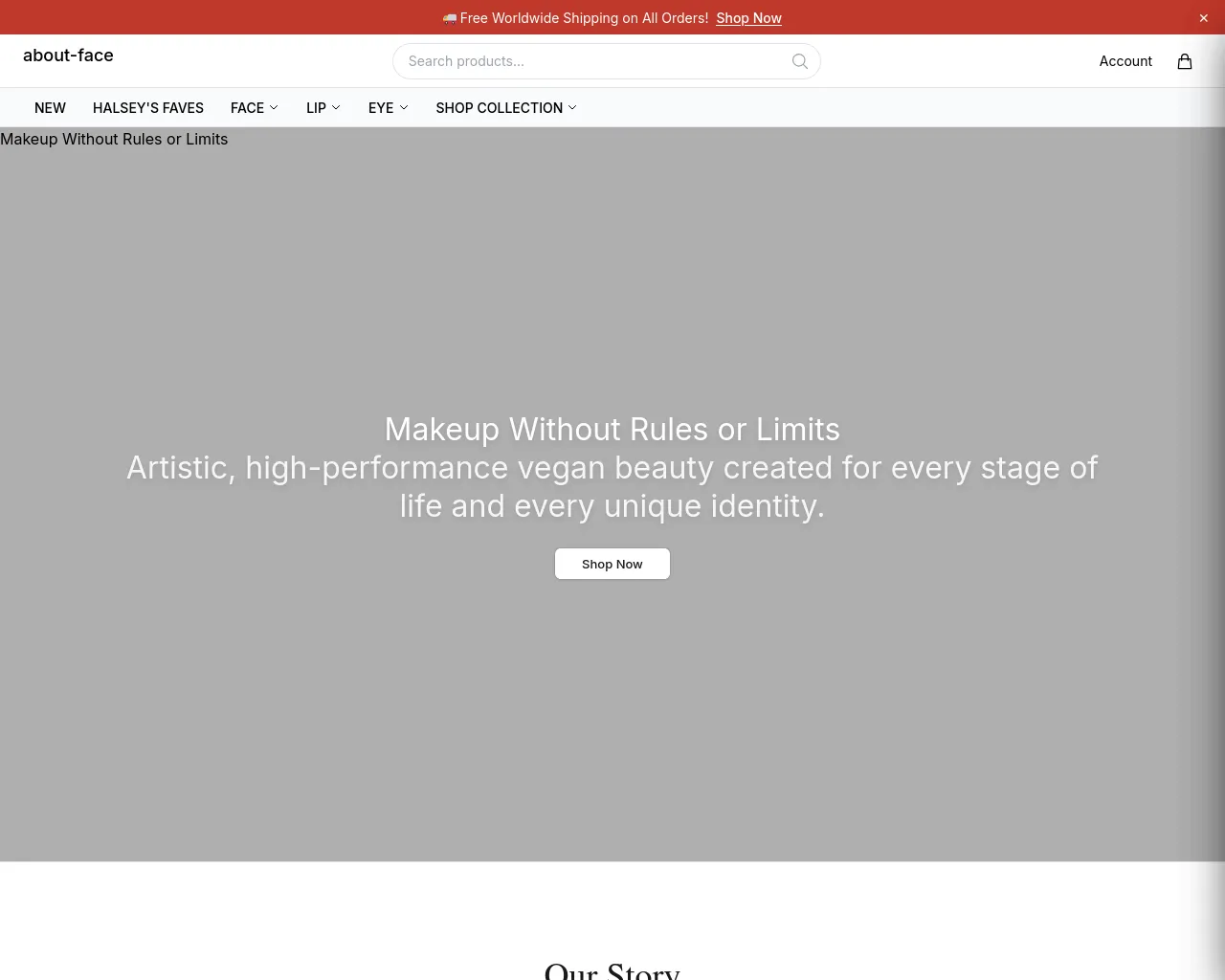 Screenshot of aboutfaceofficial.shop
