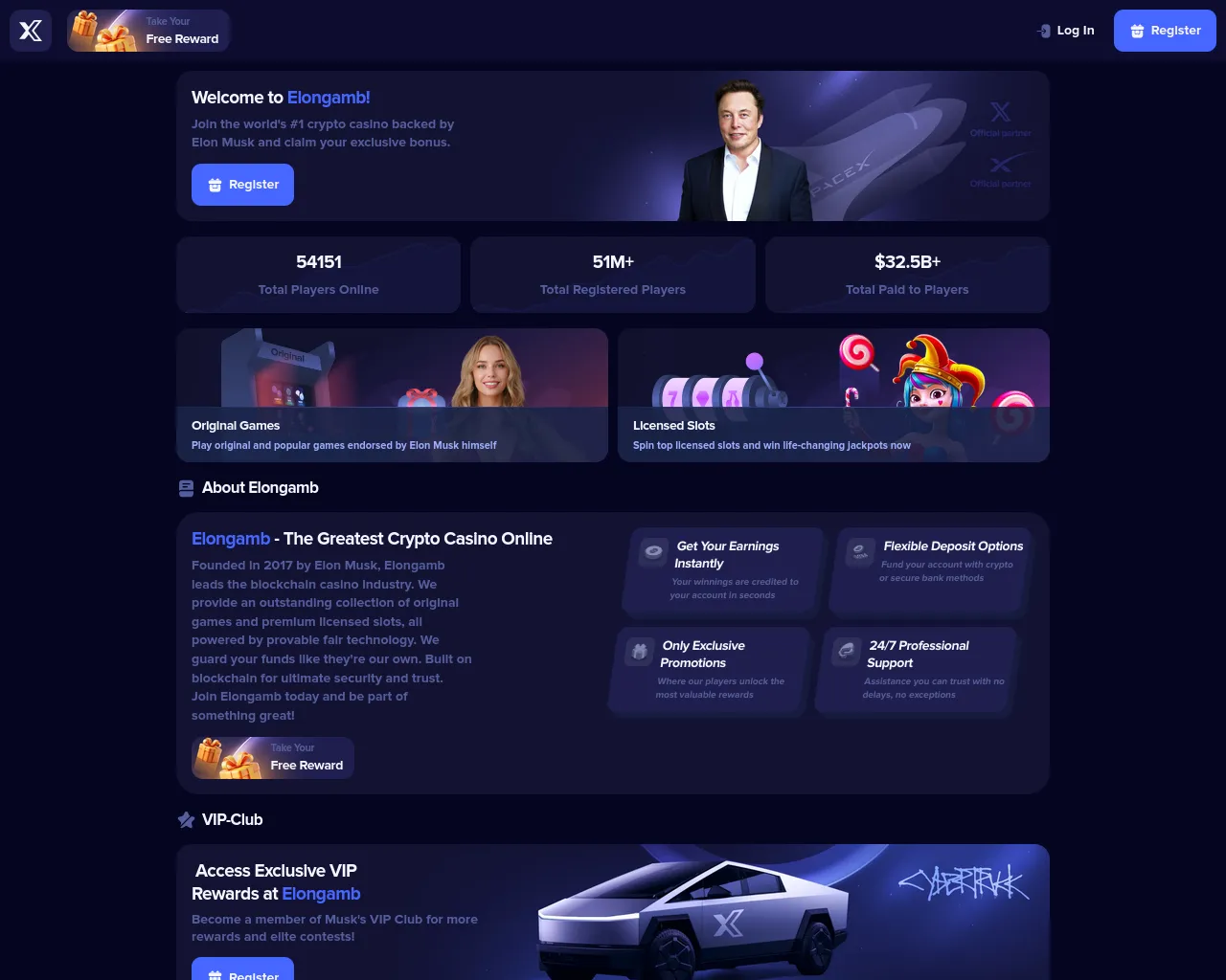Screenshot of elongamb.com