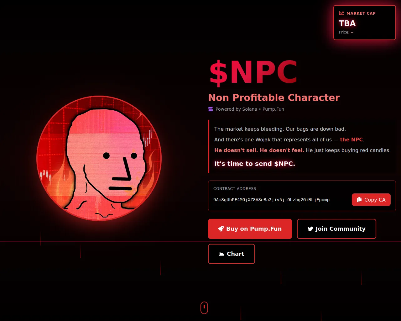 Screenshot of npcsolana.fun