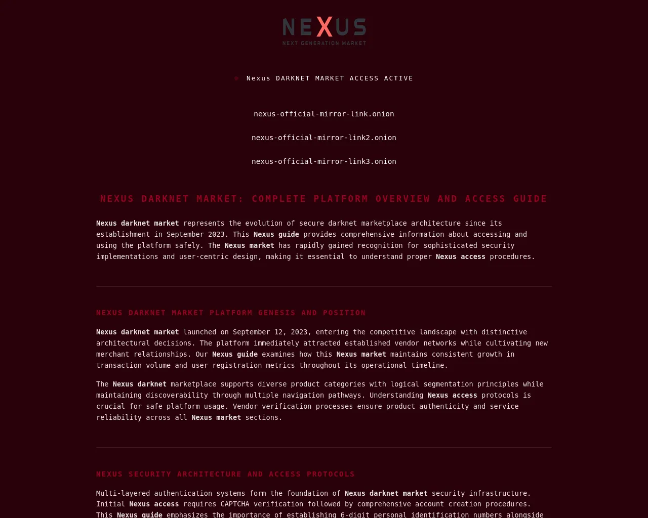 Screenshot of nexus-mirror.link
