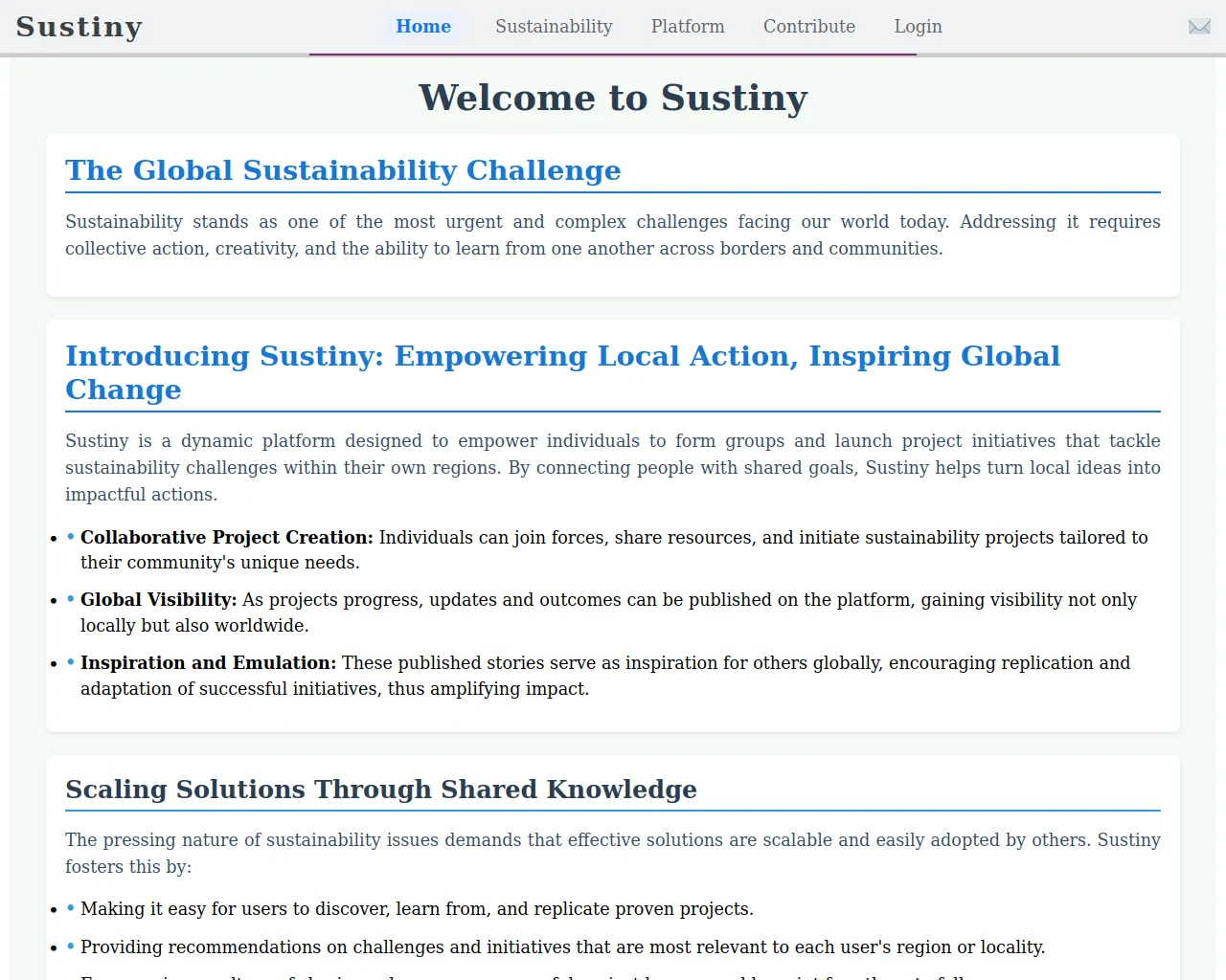 Screenshot of sustiny.online
