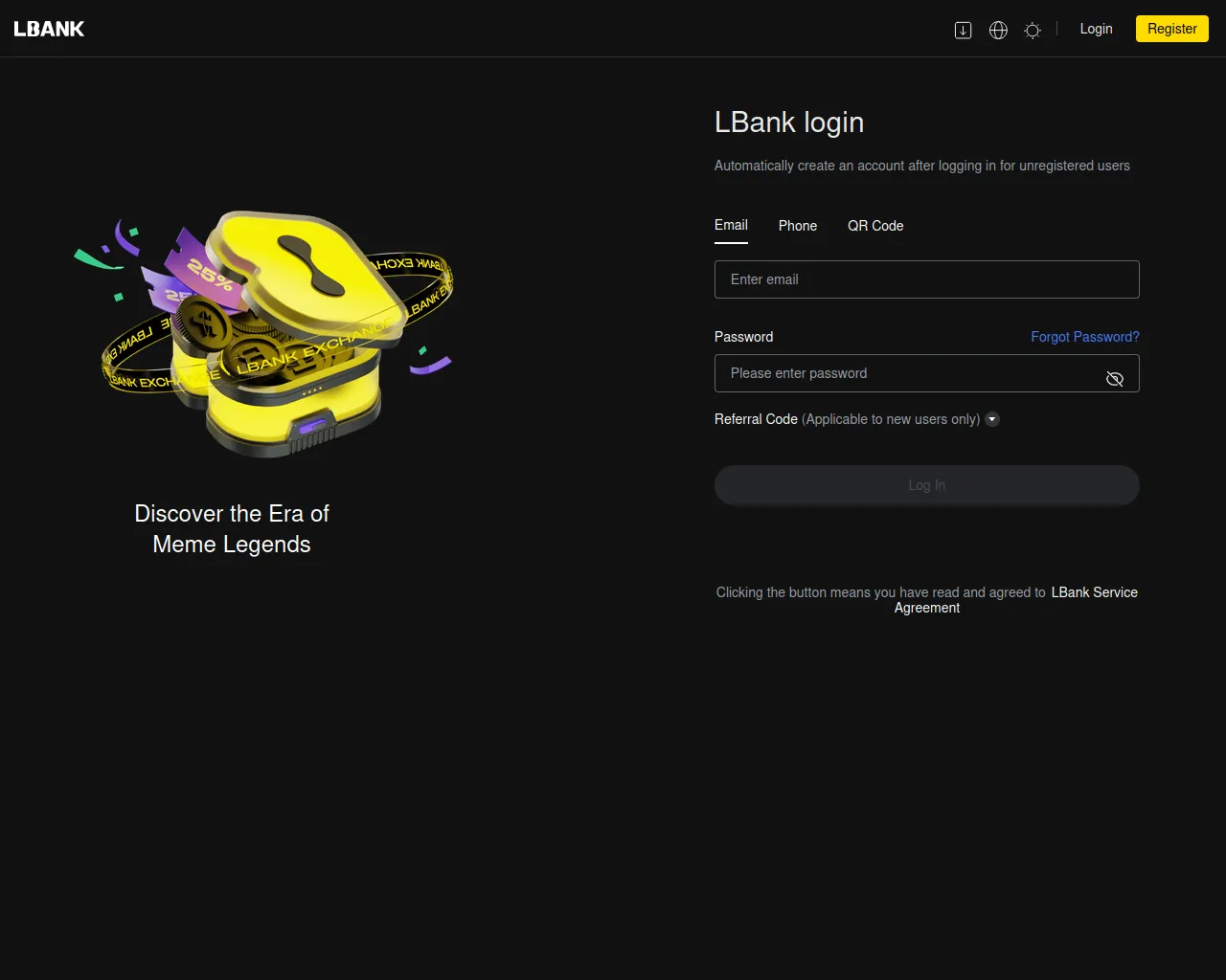 Screenshot of lbank-korea.com