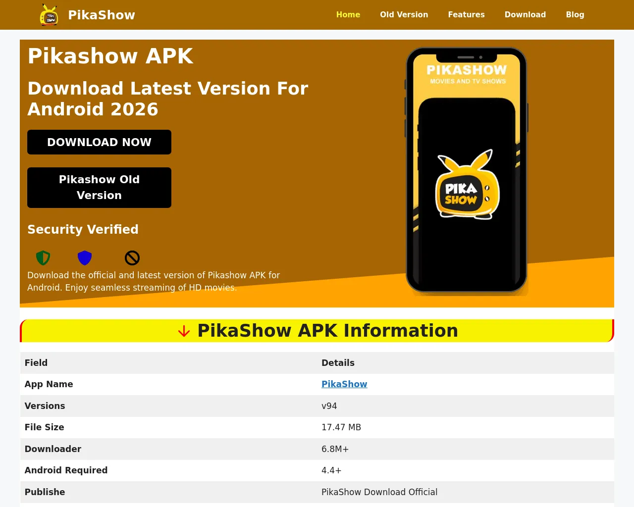 Screenshot of pikkashow.net