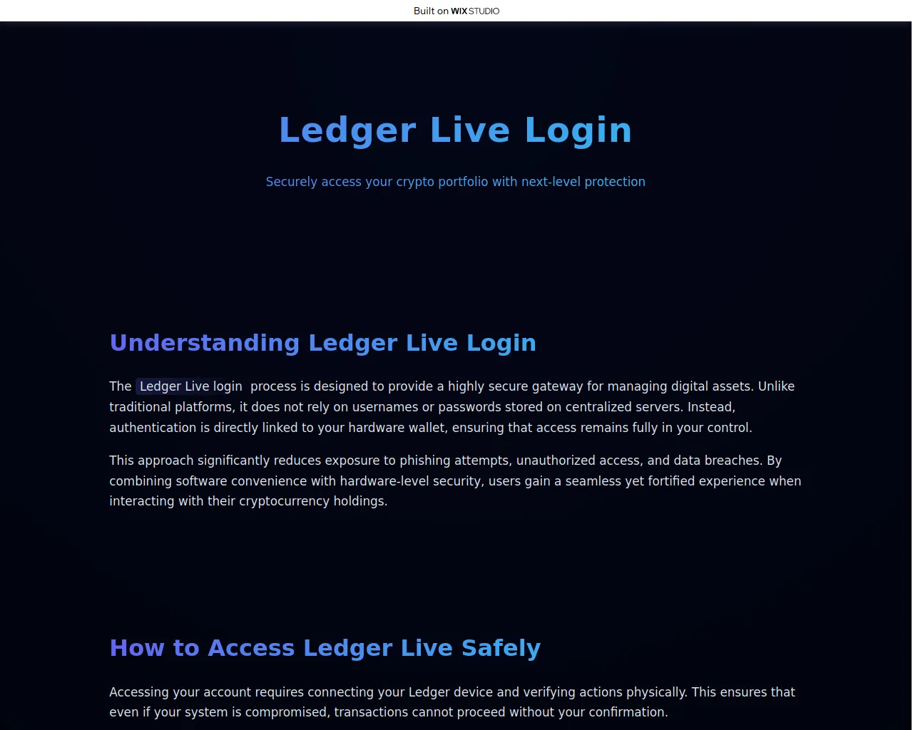 Screenshot of newapp-ldgerlive.wixstudio.com