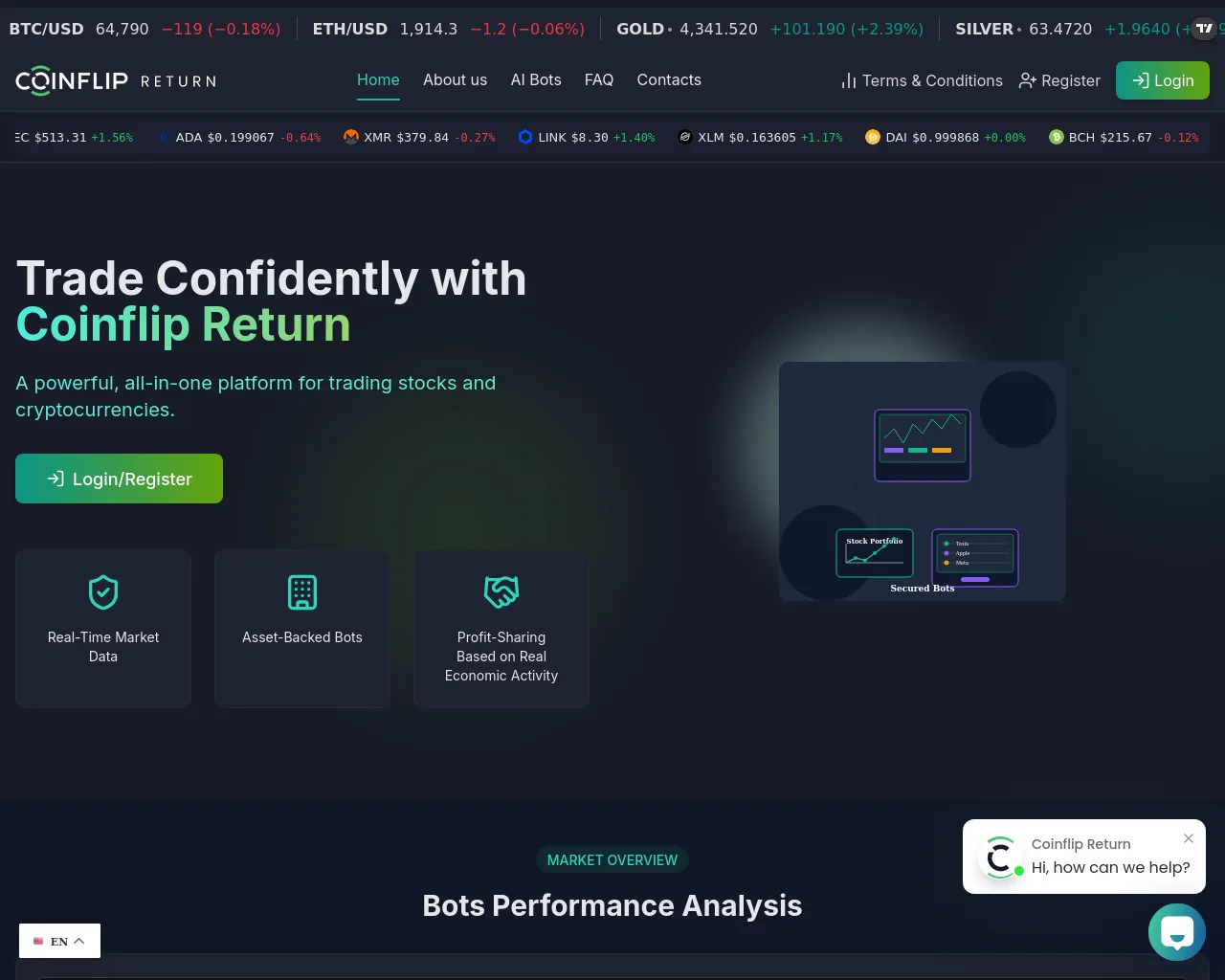 Screenshot of coinflipreturn.com