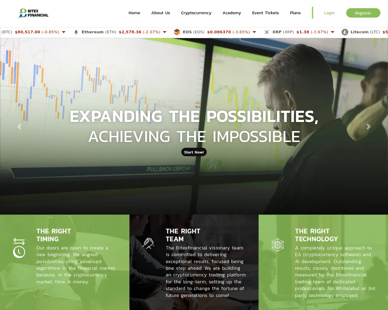 Screenshot of bitex-financial.cc