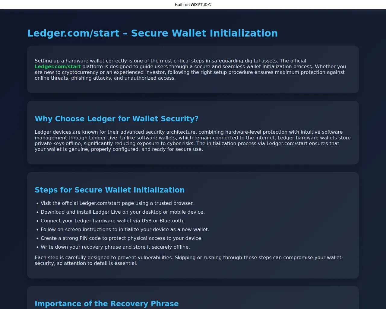 Screenshot of appstartledge.wixstudio.com