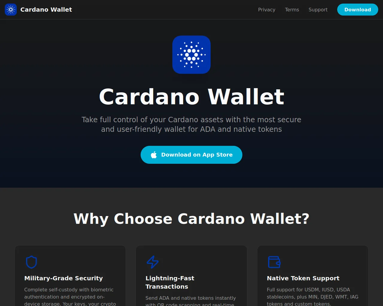 Screenshot of cardanowallet.pro