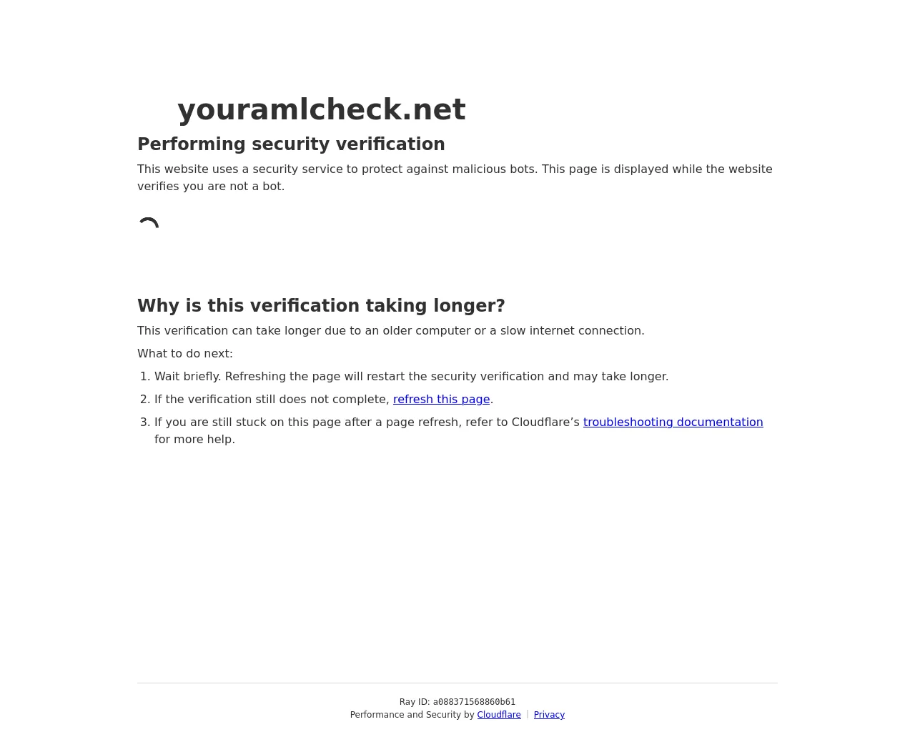 Stored capture of youramlcheck.net