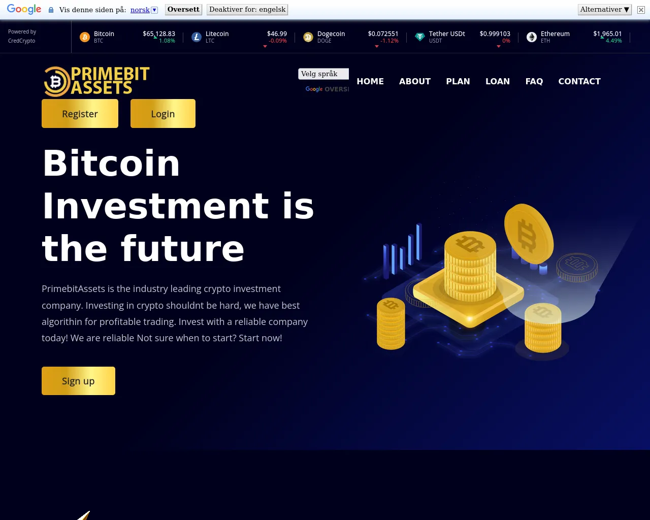 Screenshot of primebitassets.com