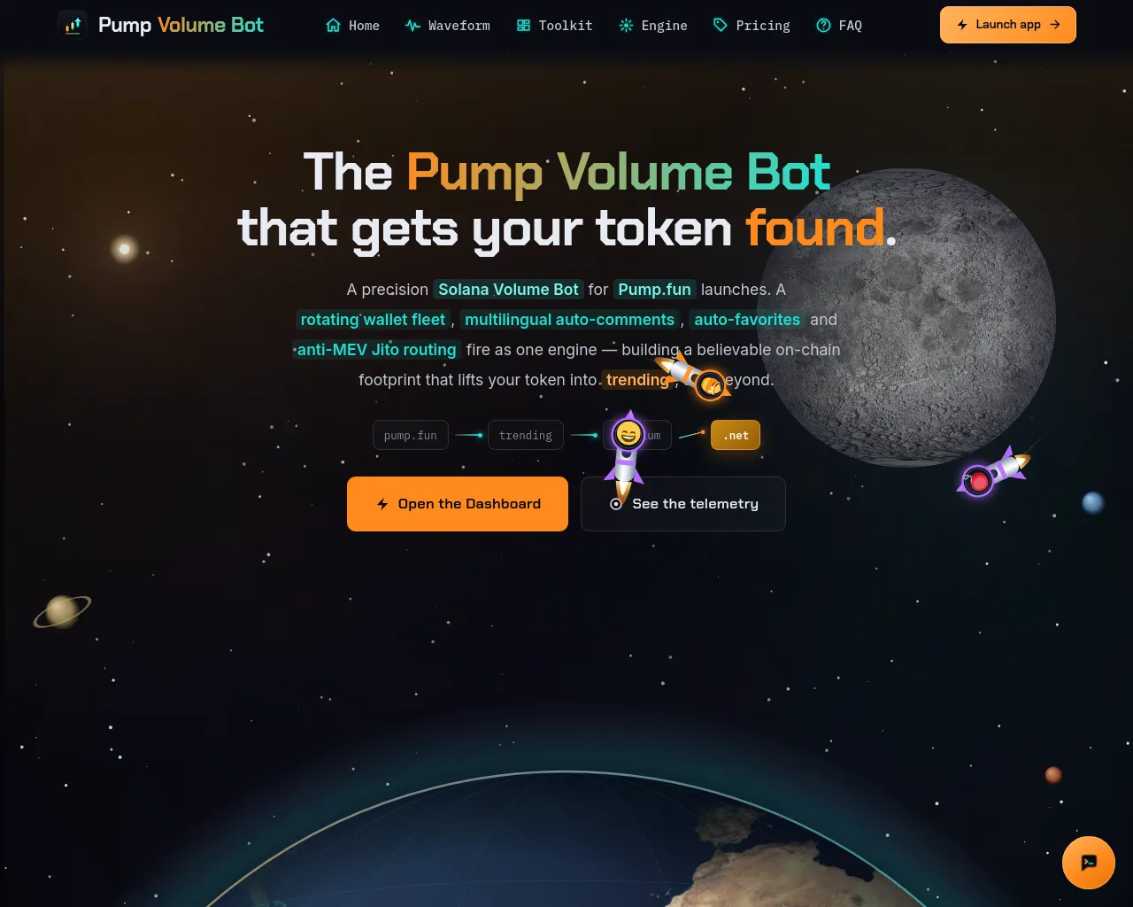 Screenshot of pumpvolumebot.net