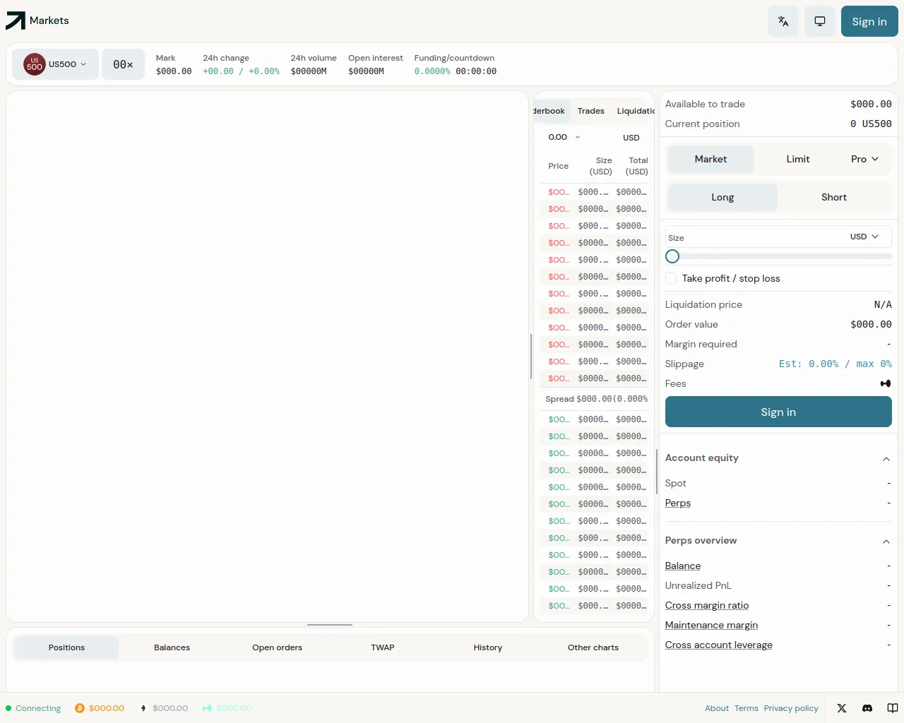 Screenshot of mrkets.xyz