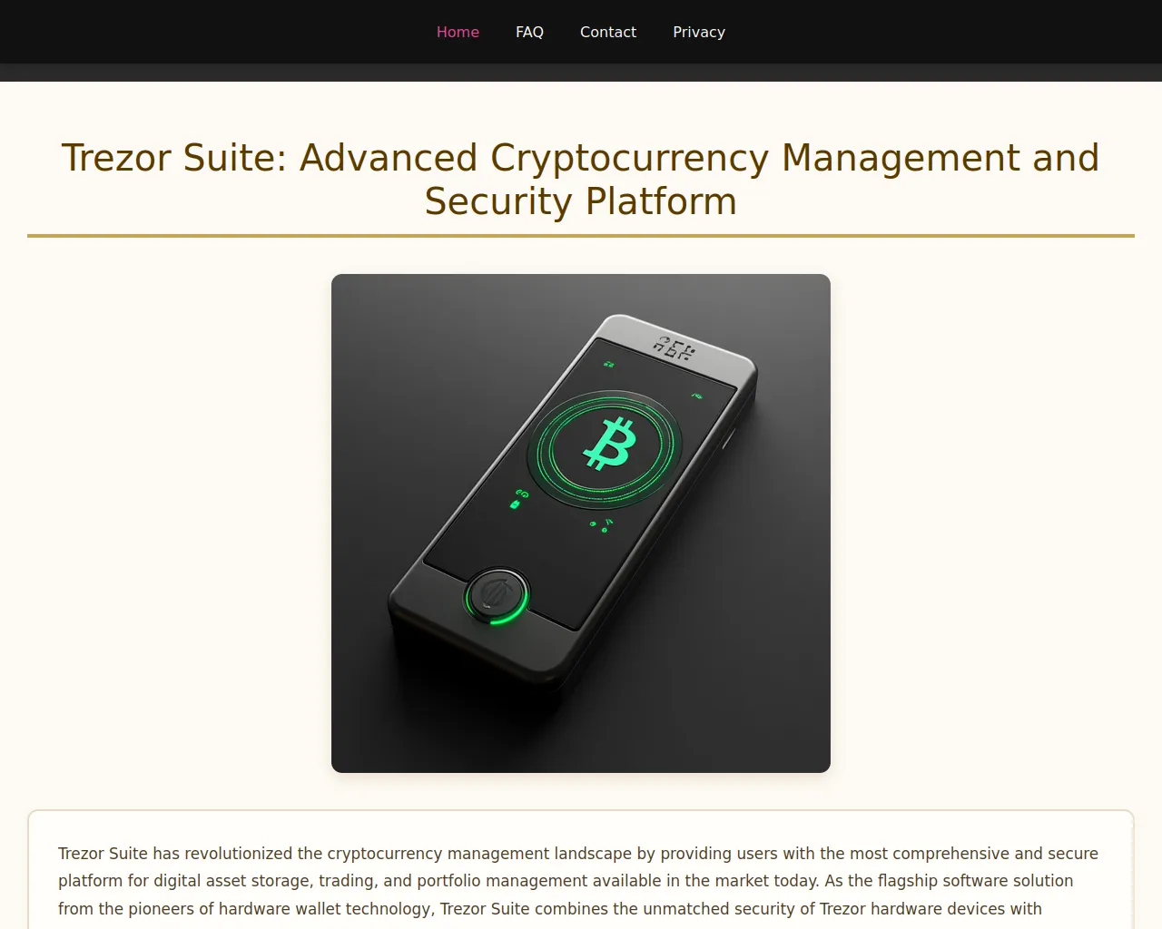 Screenshot of trezor-suite.cc