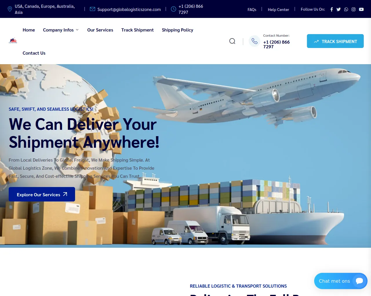 Screenshot of globalogisticszone.com