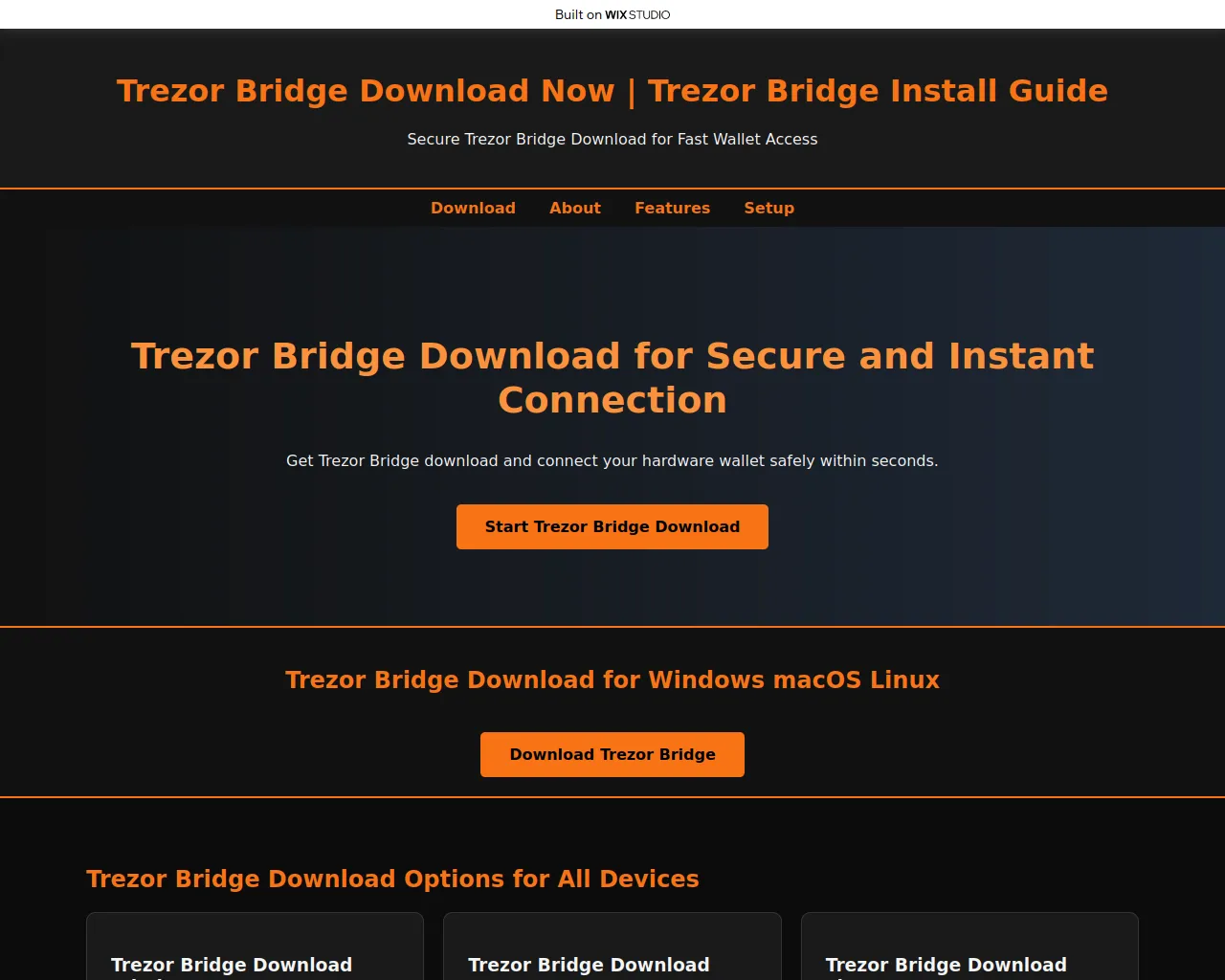 Screenshot of official-bridgepage.wixstudio.com