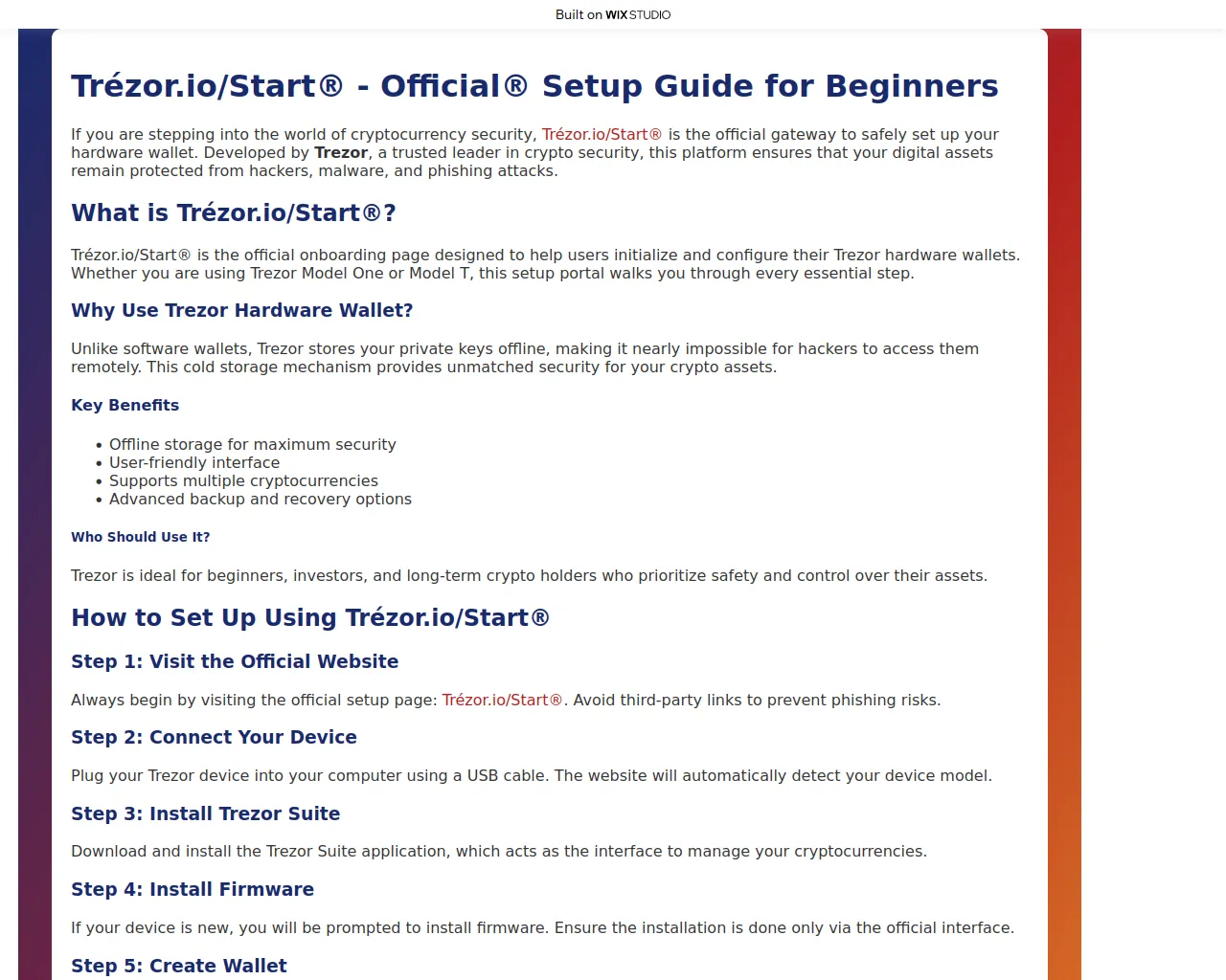 Screenshot of started-ttrezr-io.wixstudio.com