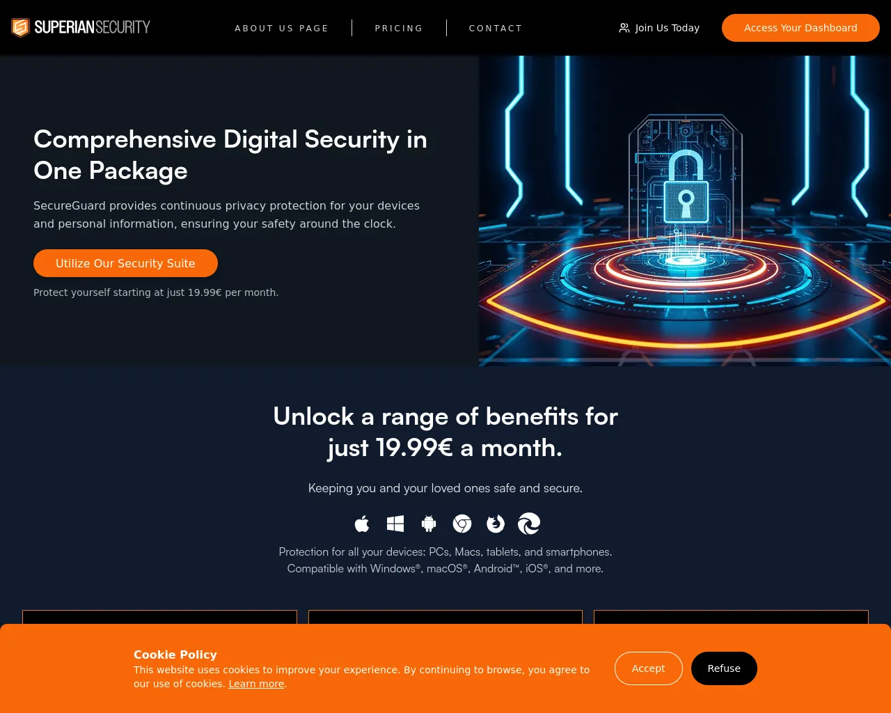 Screenshot of superiansecurity.com