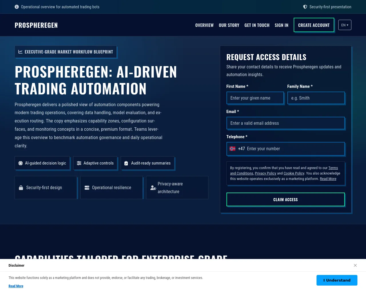 Screenshot of prospheregen.click