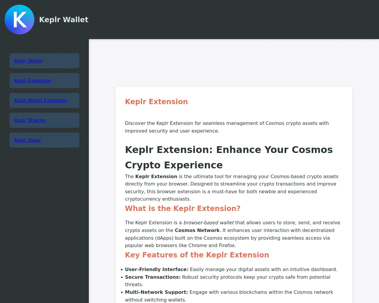Screenshot of web-keplr.com