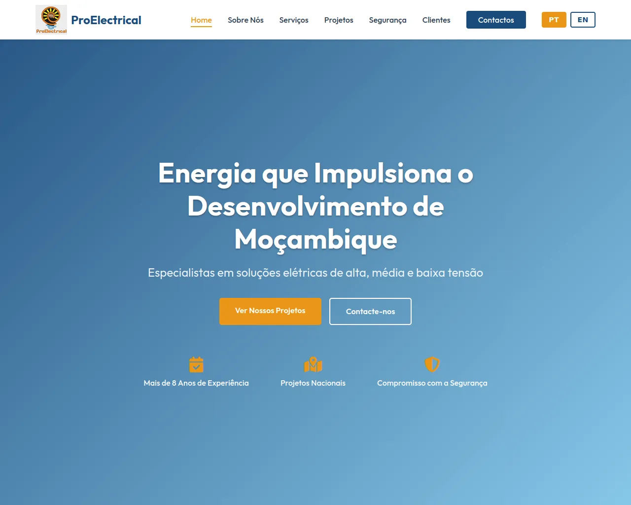 Screenshot of proelectrical.co.mz