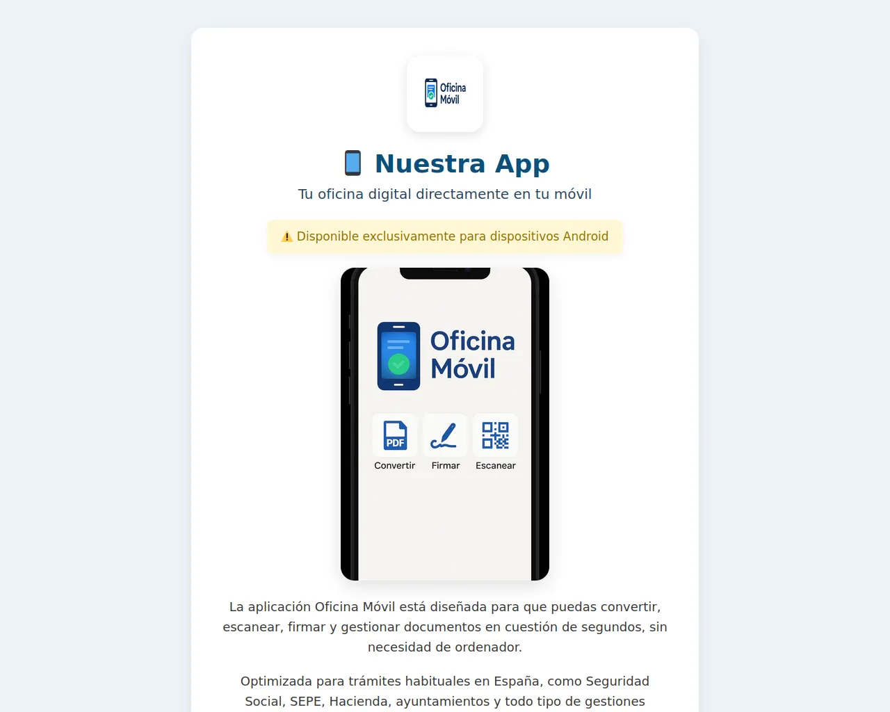 Screenshot of oficinamovil.app