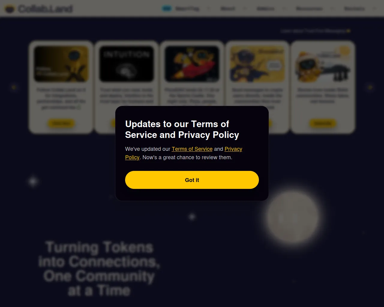 Screenshot of verify-collab.land