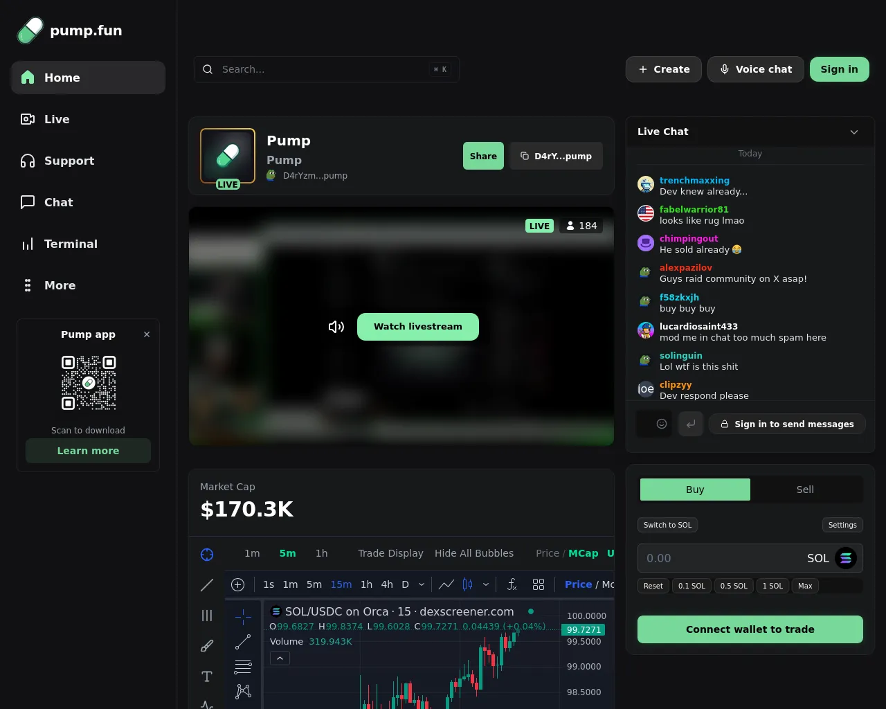 Screenshot of pumps-live.fun