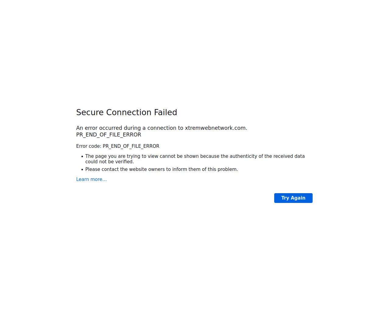 Screenshot of xtremwebnetwork.com