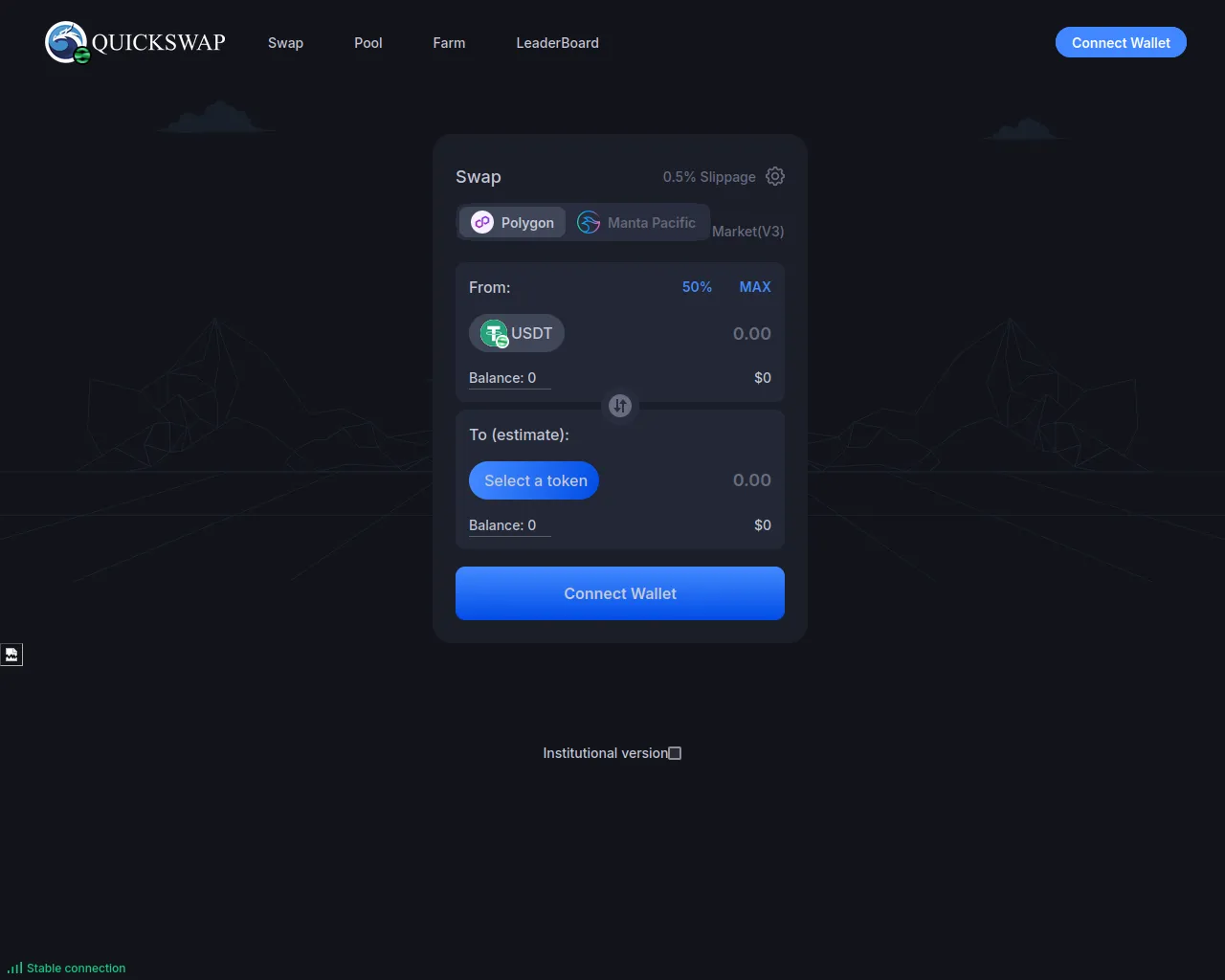 Screenshot of quickswap-dp9.pages.dev