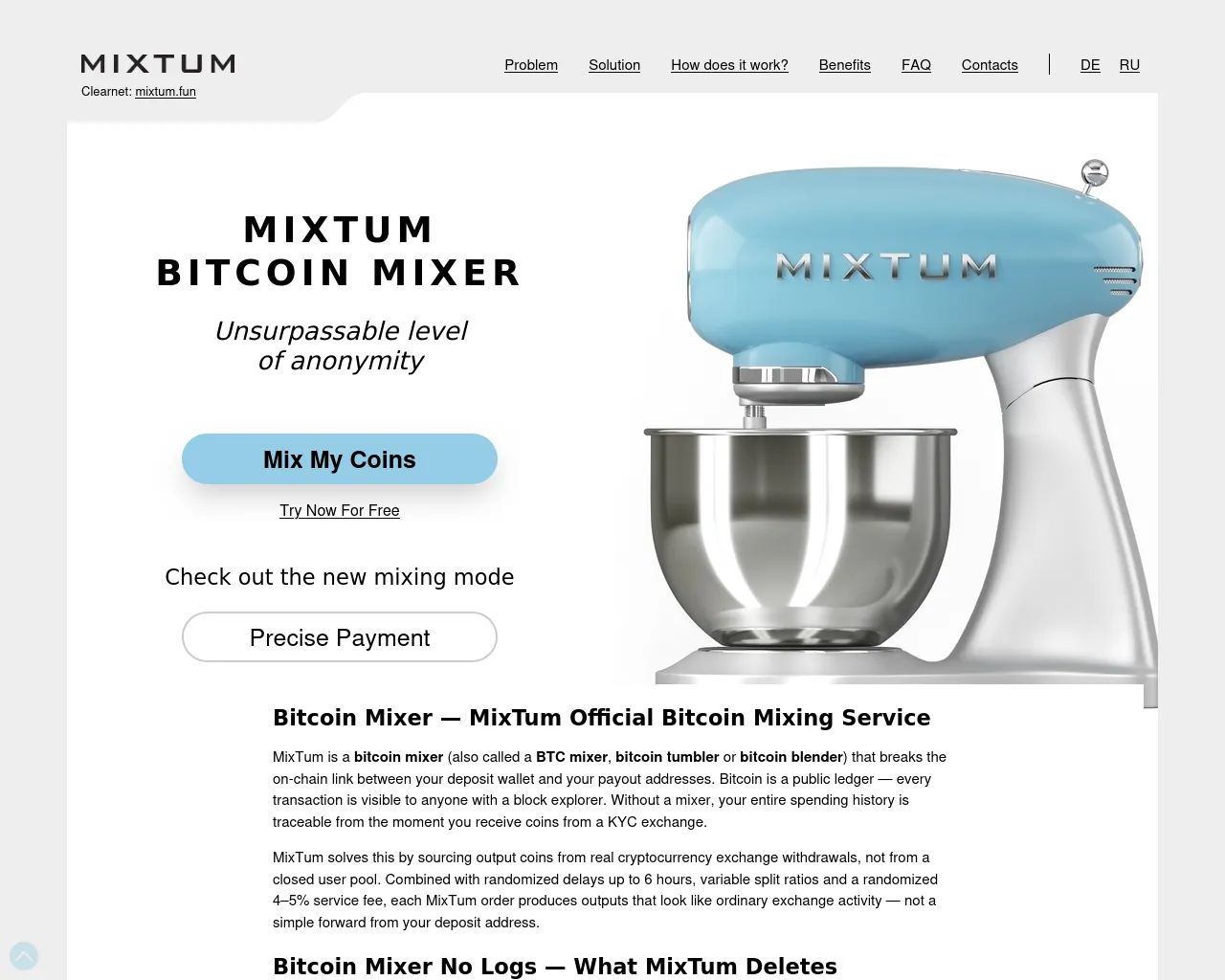 Screenshot of mixtum.fun