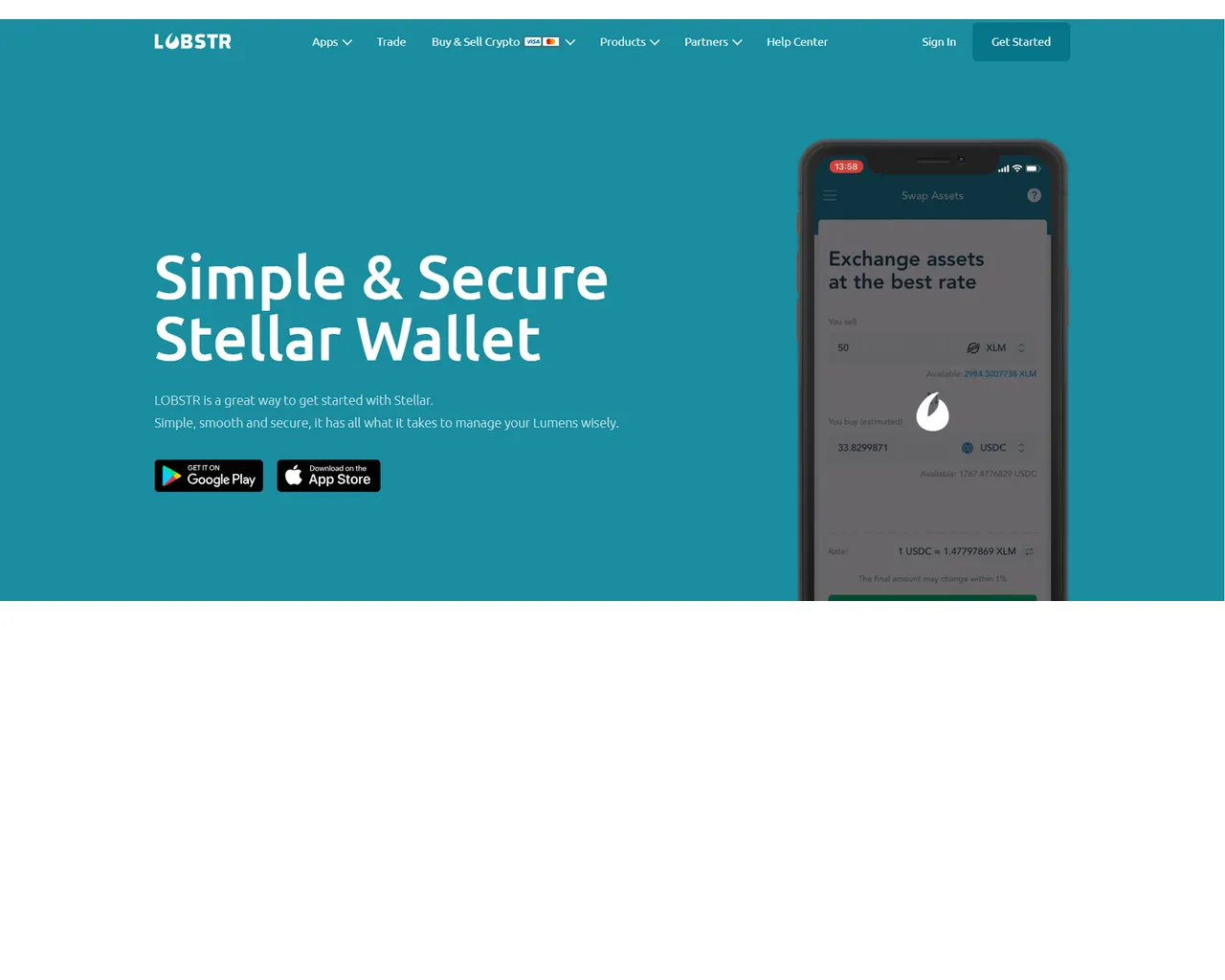 Screenshot of lobstr-walet.webflow.io